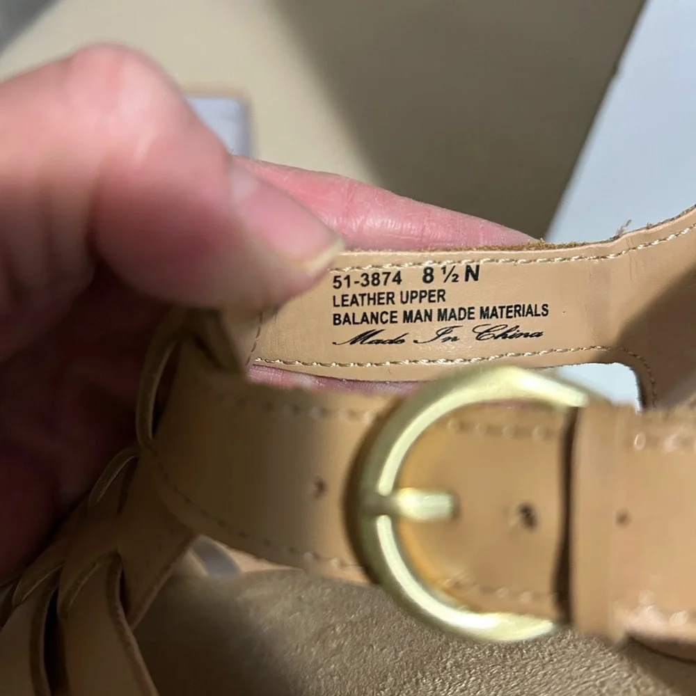 Tan Woven Leather Sandals - Picture 7 of 7